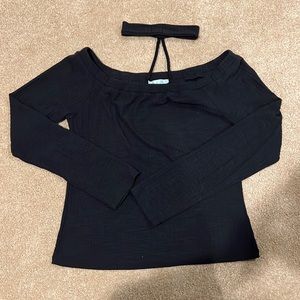 Black off the shoulder top